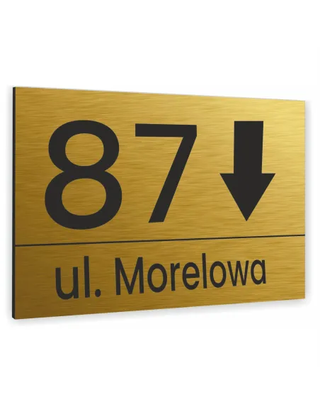 Tabliczka Tablica Adresowa Aluminiowa Kierunkowa Złota 40x30
