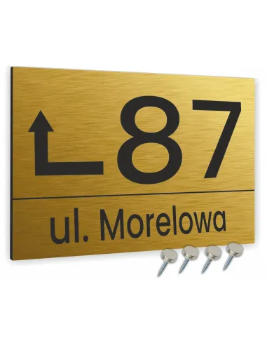Tablica Adresowa Metal Numer Domu Posesji Kolor Złoty 40x30