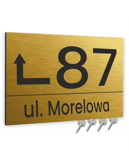Tablica Adresowa Metal Numer Domu Posesji Kolor Złoty 40x30