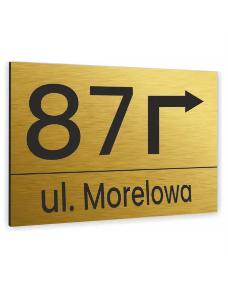 Tabliczka 40x30 cm Adresowa Aluminiowa Strzałką Złota