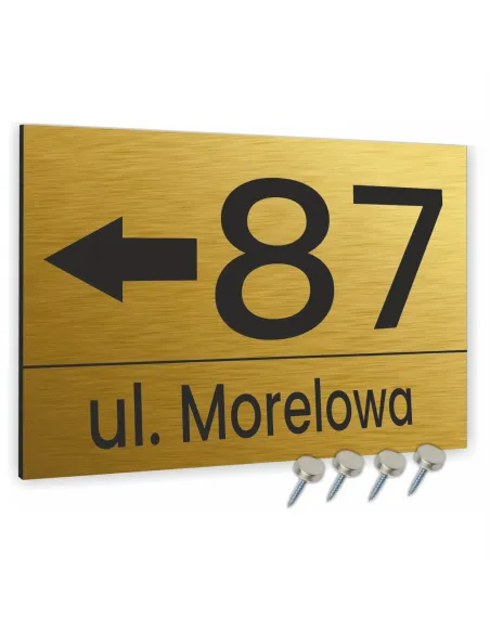 Tablica z Numerem Domu Tabliczka Adresowa Złota 40x30cm