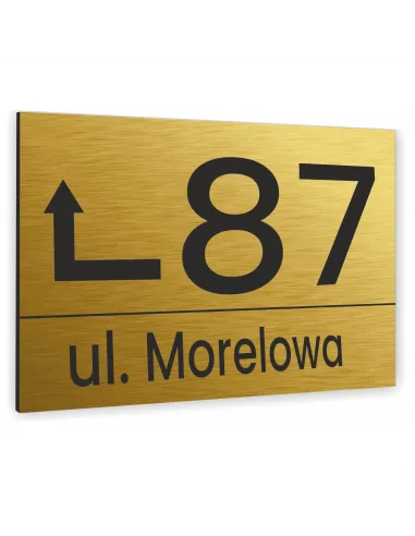 Tablica Adresowa Metal Numer Domu Posesji Kolor Złoty 40x30