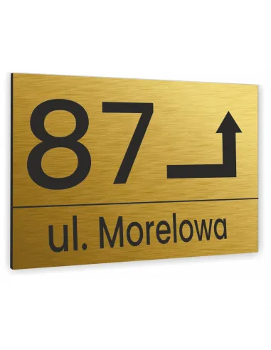 Tabliczka Tablica Adresowa Aluminiowa Wkrętami Złota Dibond