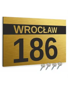 Tabliczka Adresowa Aluminiowa Złota Numer Domu Dibond