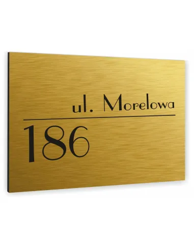 Tablica Tabliczka Adresowa z Numerem Domu 40x30 cm Złota