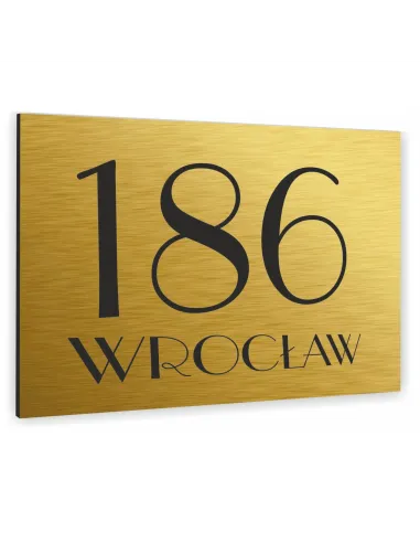 Tabliczka Adresowa Aluminiowa Złota 40x30 cm Dibond