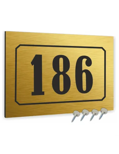 Tabliczka Numer Budynek Dom Aluminium 3D Złota 40x30cm