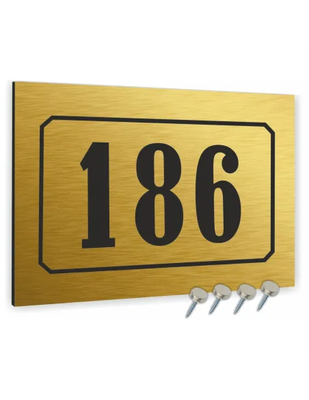 Tabliczka Numer Budynek Dom Aluminium 3D Złota 40x30cm