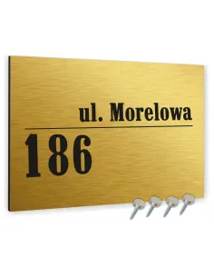 Tablica Adresowa Metalowa Złota Nazwa Ulicy Aluminium