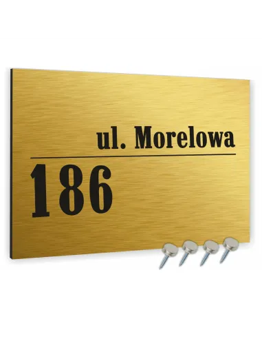 Tablica Adresowa Metalowa Złota Nazwa Ulicy Aluminium