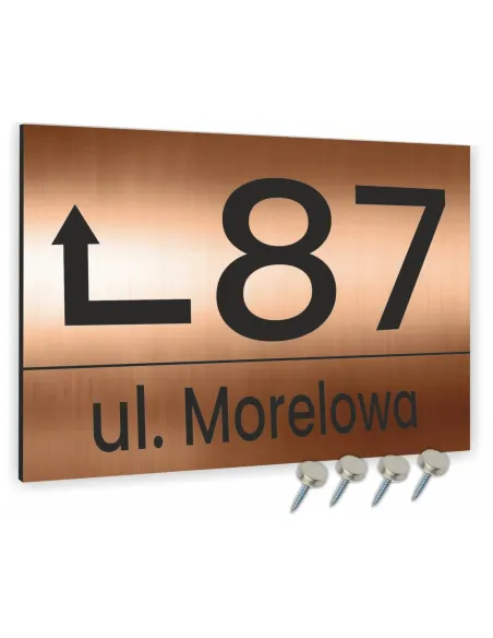 Tabliczka Tablica Adresowa Aluminiowa Wkrętami Miedziana