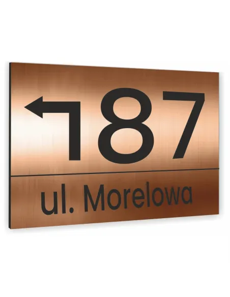 Tabliczka Tablica Adresowa Numer Domu Strzałka Miedziana