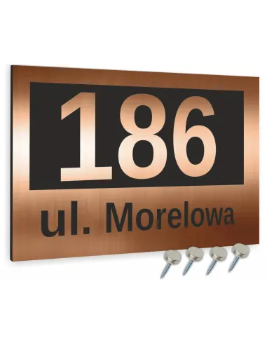 Tabliczka Tablica Adresowa Numerem Domu 20x15 Miedziana