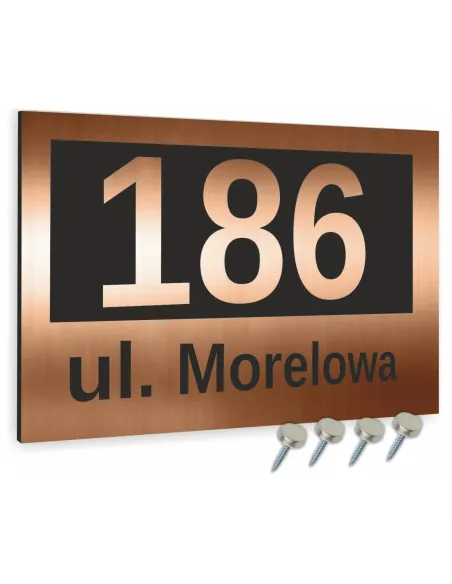Tabliczka Tablica Adresowa Numerem Domu 20x15 Miedziana