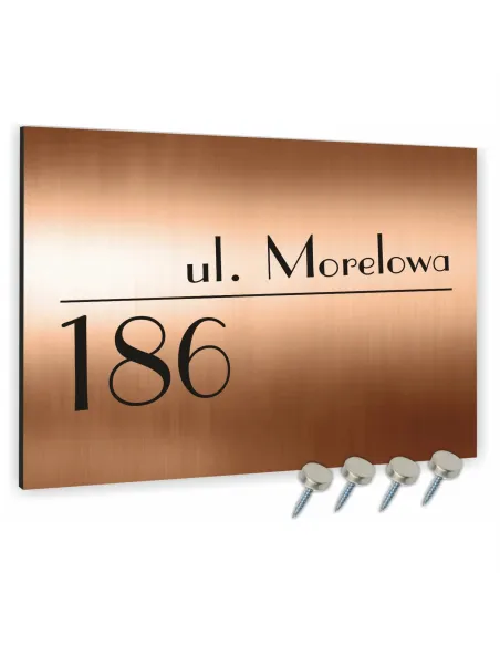 Tabliczka Adresowa Aluminiowa Miedziana 20x15 Numer Dom