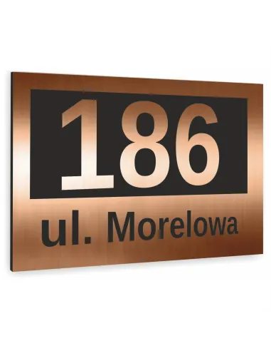 Tabliczka Tablica Adresowa Numerem Domu 20x15 Miedziana