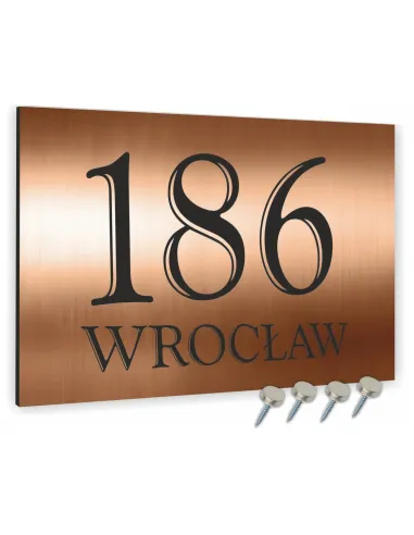 Tabliczka 20x15cm Numer Budynek Dom Aluminium Miedziana