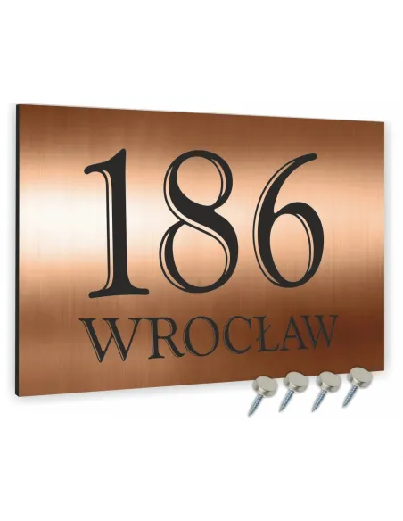 Tabliczka 20x15cm Numer Budynek Dom Aluminium Miedziana