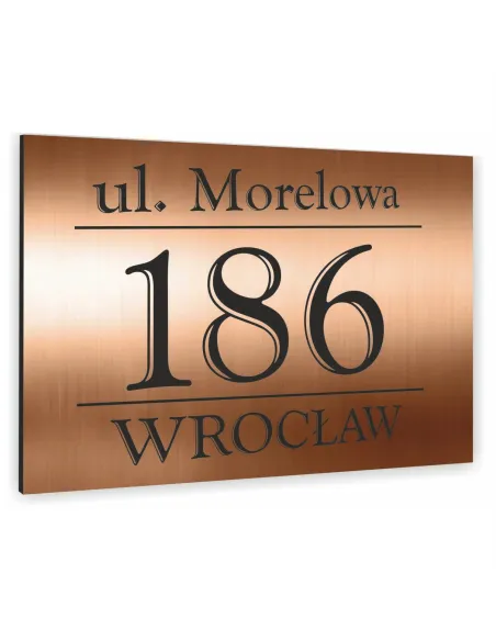 Tabliczka Adresowa Miedziana z Numer Domu Nazwa Ulicy 15x20
