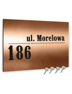 Tablica Adresowa 20x15 cm Numerem Domu Dibond Miedziana