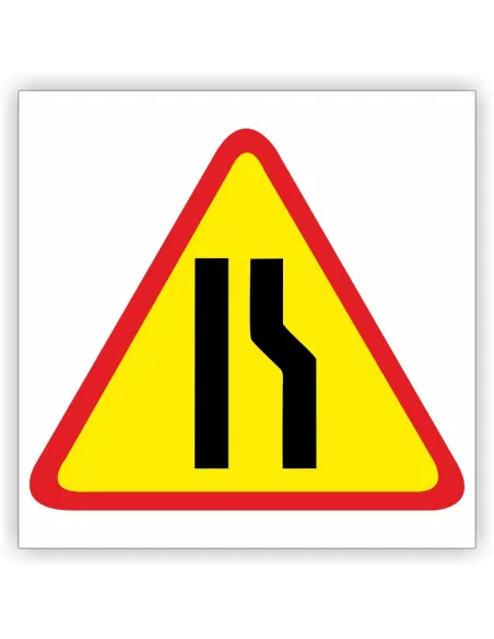 Znak Drogowy Tablica Informacyjna A – 12b Zwężenie Jezdni
