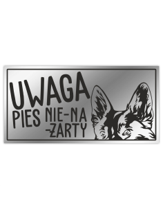 Tabliczka Zły Pies Personalizowana Ostrzegawcza Nierdzewna