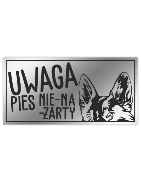 Tabliczka Zły Pies Personalizowana Ostrzegawcza Nierdzewna