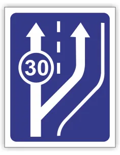 Znak Drogowy Tablica Informacyjna D13 Początek Pasa Ruchu