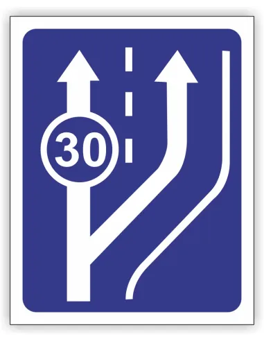 Znak Drogowy Tablica Informacyjna D13 Początek Pasa Ruchu