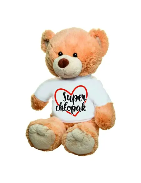 Pluszowy Jasnobrązowy Miś z Koszulką Prezent Walentynki