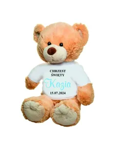 Pluszowy Jasnobrązowy Miś z – Koszulką Prezent Dziecka