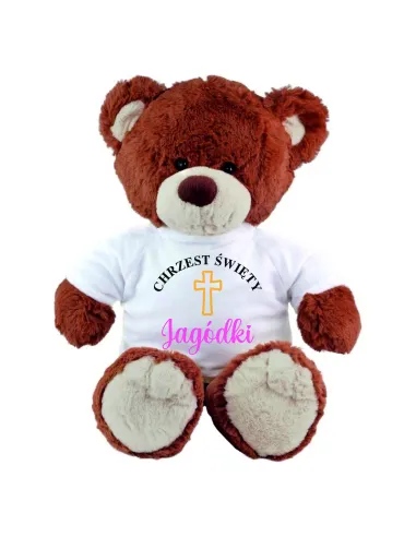 Pluszowy Miś Brązowy z Koszulką Personalizacja Prezent