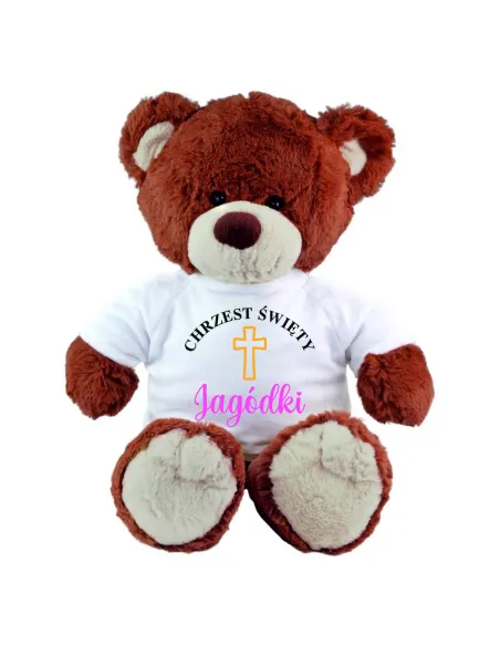 Pluszowy Miś Brązowy z Koszulką Personalizacja Prezent