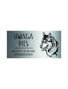 Tabliczka Dibond Uwaga Pies 20x10 cm Laminat z Grawerem
