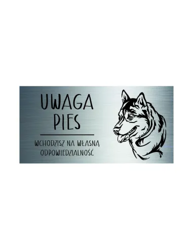 Tabliczka Dibond Uwaga Pies 20x10 cm Laminat z Grawerem