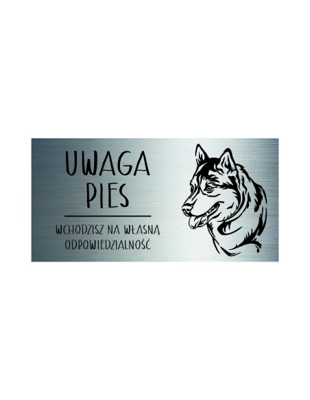 Tabliczka Dibond Uwaga Pies 20x10 cm Laminat z Grawerem
