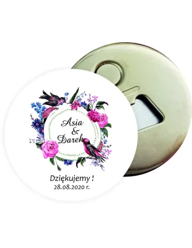 Otwieracz z Magnesem Prezent – Ślub Podziękowanie Gości