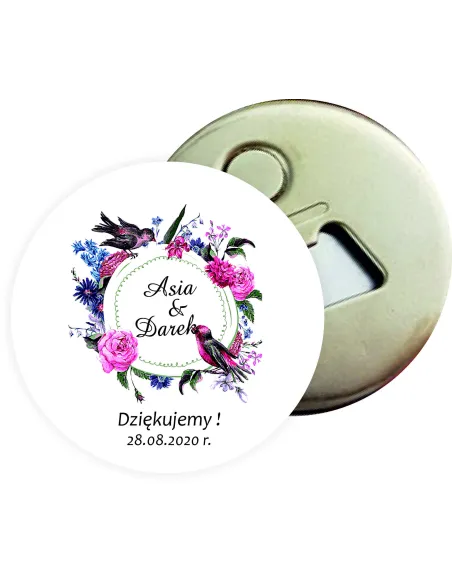 Otwieracz z Magnesem Prezent – Ślub Podziękowanie Gości