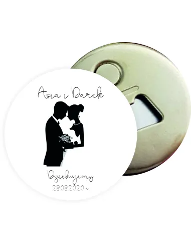 Otwieracz z Magnesem Prezent – Ślub Podziękowanie Gości