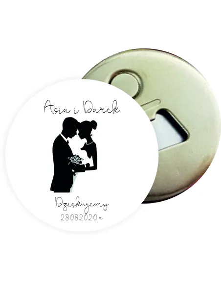 Otwieracz z Magnesem Prezent – Ślub Podziękowanie Gości