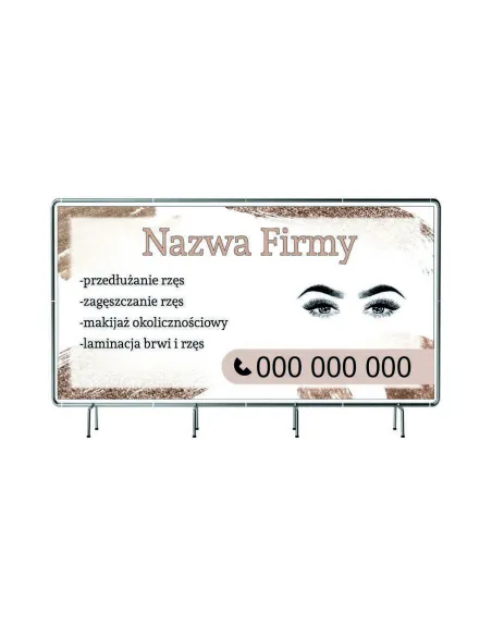 Baner Reklamowy 100x50cm Projekt Plandeka Stylizacja Rzęs