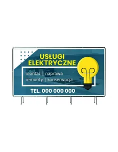 Baner z Nadrukiem Reklamowy 100x200cm Usługi Elektryczne