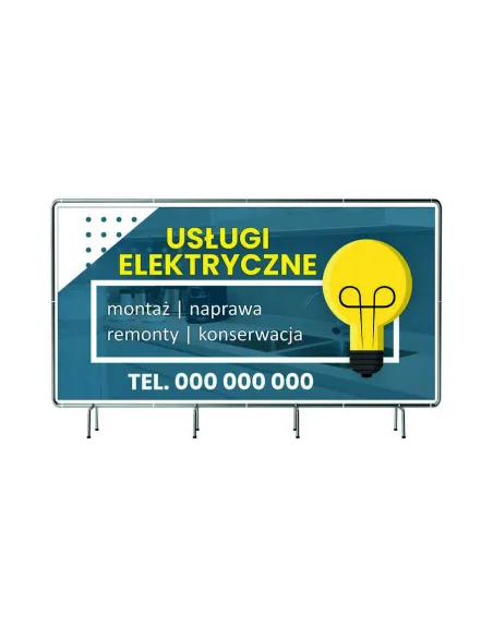 Baner z Nadrukiem Reklamowy 100x200cm Usługi Elektryczne