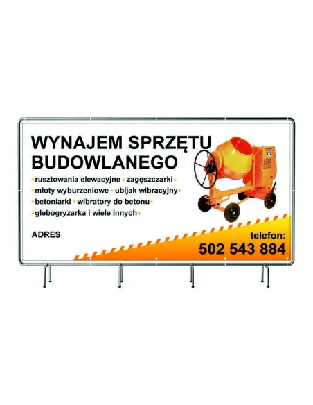 Baner Reklamowy 100x50cm Projekt Gratis Plandeka Wynajem