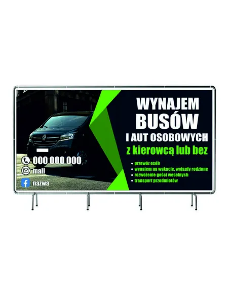 Baner z Nadrukiem Reklamowy 100x200cm Duży Wybór Projekt