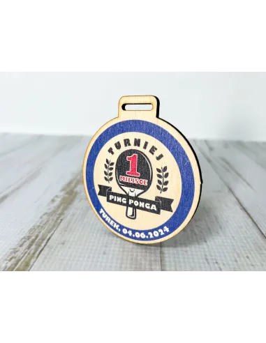 Medal Drewniany 8 cm 8 cm – Twoim Wzorem Nadrukiem UV
