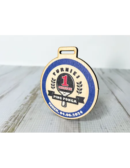 Medal Drewniany 8 cm 8 cm – Twoim Wzorem Nadrukiem UV