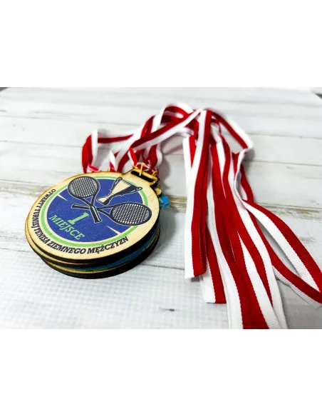 Medal Drewniany 8 cm 8 cm – Twoim Wzorem Nadrukiem UV