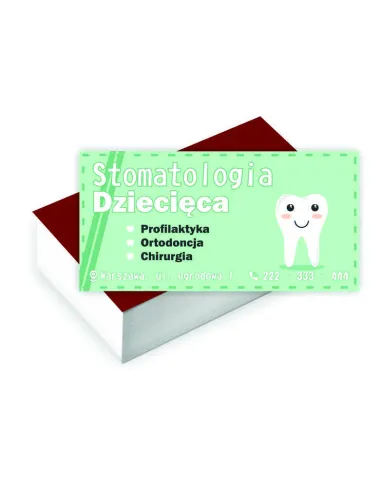 Wizytówki Firmowe 200 szt Różne Wzory Stomatolog Dziecięcy