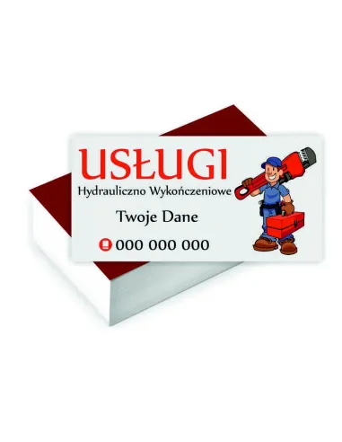 Wizytówki Firmowe 200szt Usługi Hydrauliczne Różne Wzory